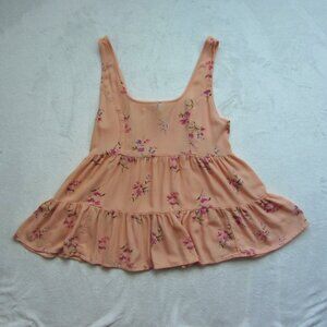 American Eagle Sleeveless floral pink Blouse Size M -